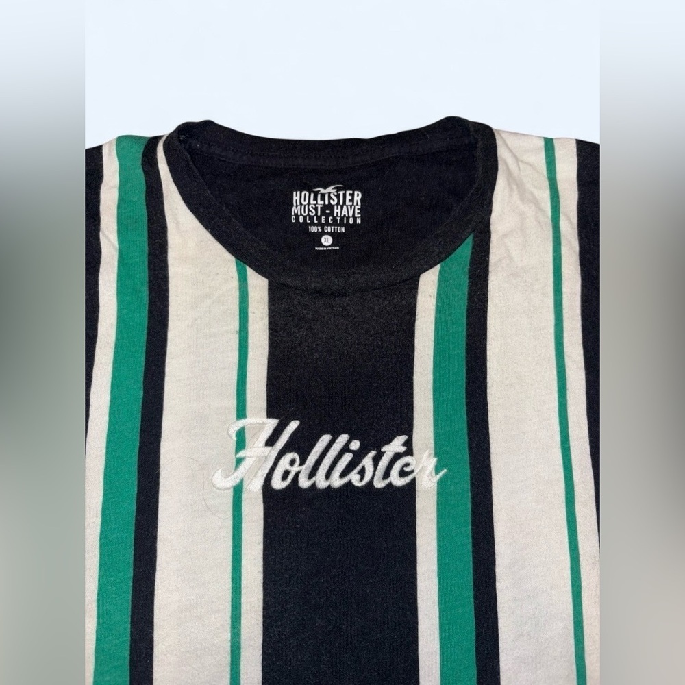 Hollister Men’s Striped Logo T-Shirt | Size XL | Y2K Style - Picture 2 of 4